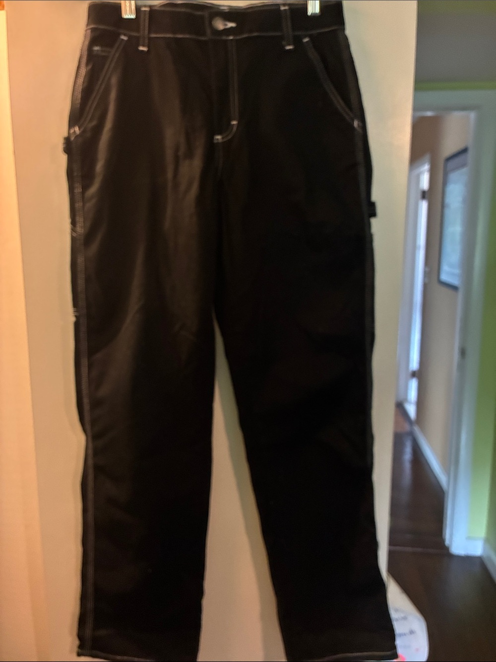 Dickie’s Black Carpenter Jeans with White Contrast Stitching 27R